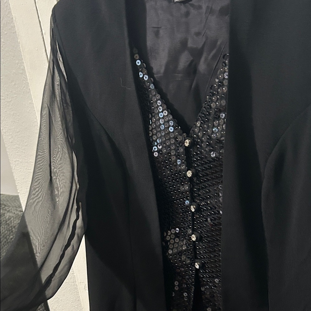 CDC Black Sequin Women's Top